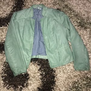 Chico’s Mint Faux Leather Jacket